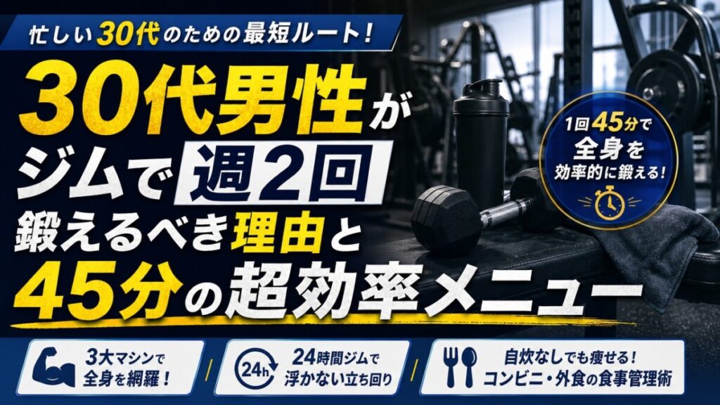 30代男性がジムで週2回鍛えるべき理由と45分の超効率メニュー