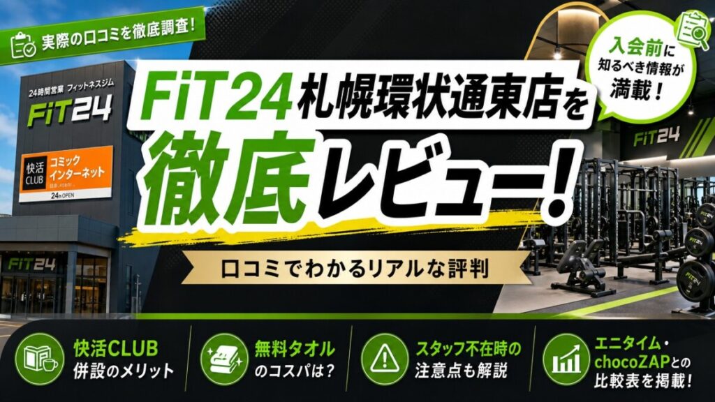 FiT24札幌環状通東店を徹底レビュー！口コミでわかるリアルな評判