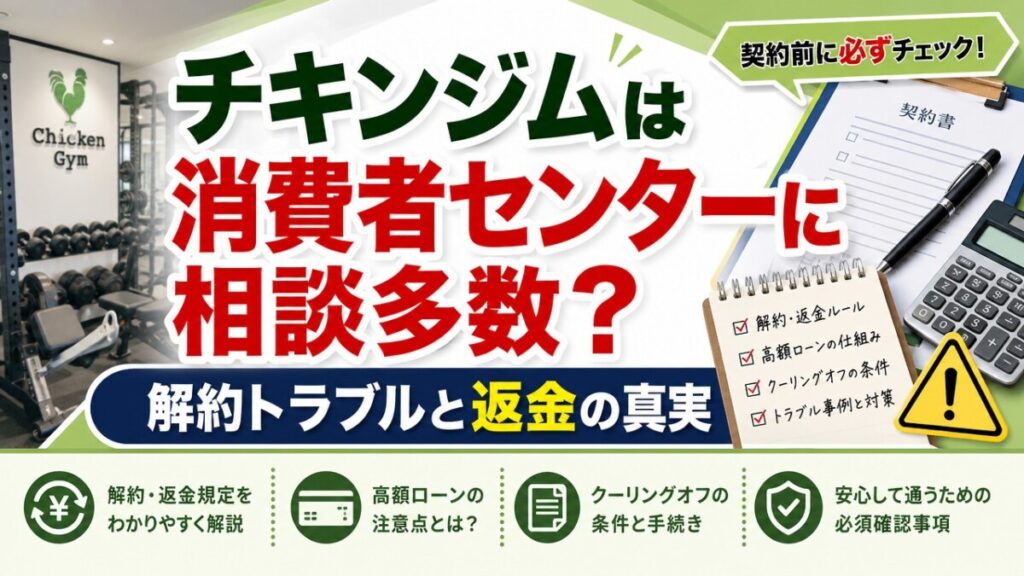 チキンジムは消費者センターに相談多数？解約トラブルと返金の真実