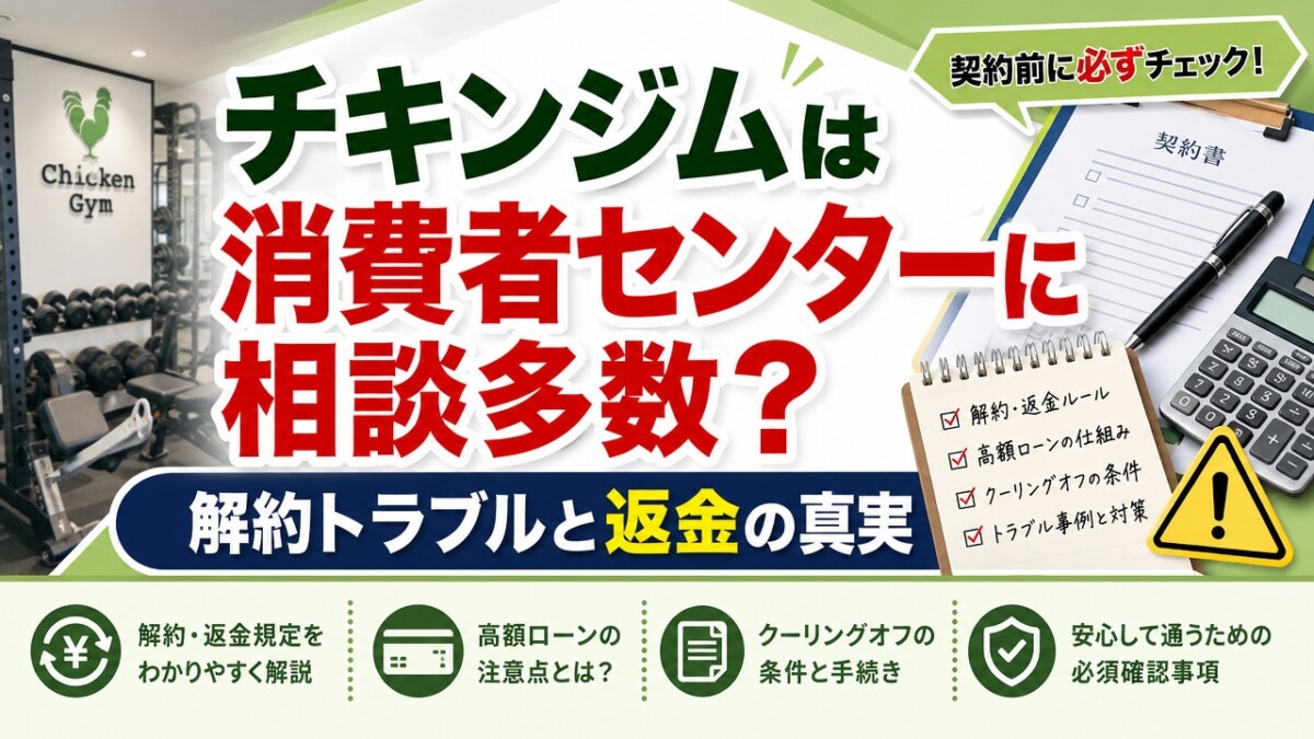 チキンジムは消費者センターに相談多数?解約トラブルと返金の真実